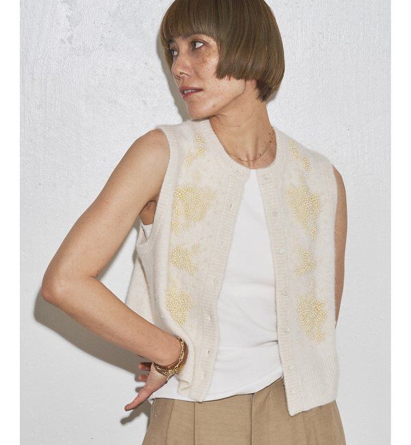 GEMINI「【GEMINI】ビーズニットジレ」|ニット・セーター|