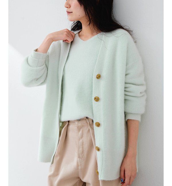  「フォックスウールロングカーディガン」|ニット・セーター|ミント