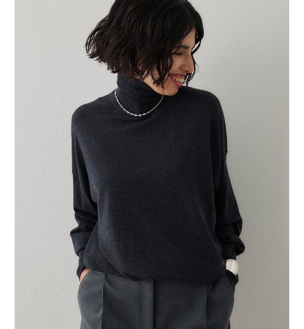  「ハイゲージワイドタートルプルオーバー」|ニット・セーター|