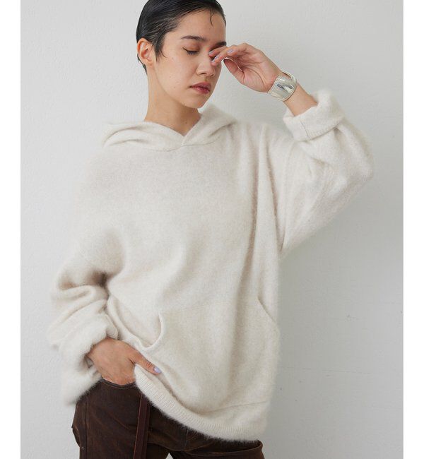 THE PAUSE「【THE PAUSE】ファーニットフーディープルオーバー」|ニット・セーター|