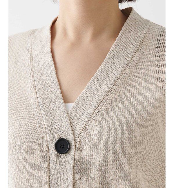  「Vネックペーパーヤーンカーディガン」|ニット・セーター|