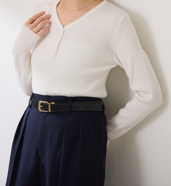  「ヘンリーネックVニット」|ニット・セーター|