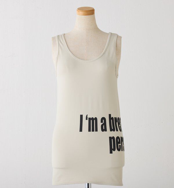  「【CEPIE./セピエ】メッセージタンクトップ」|Tシャツ・カットソー|ベージュ
