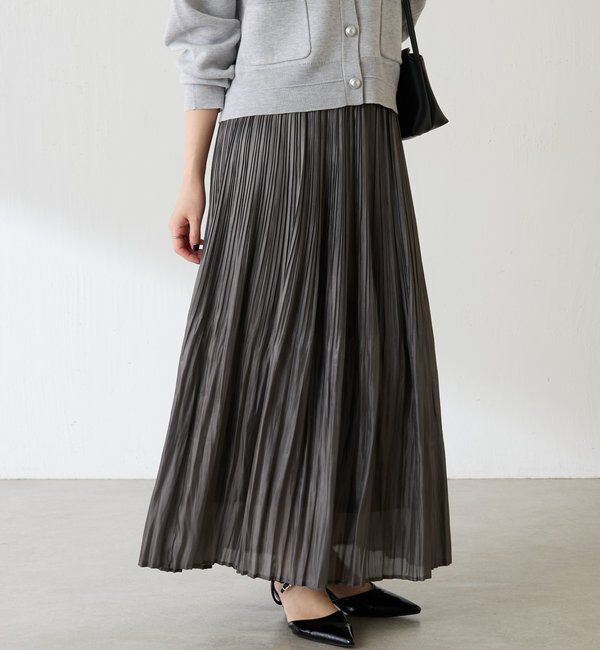  「フィラメントサテンプリーツスカート」|スカート|