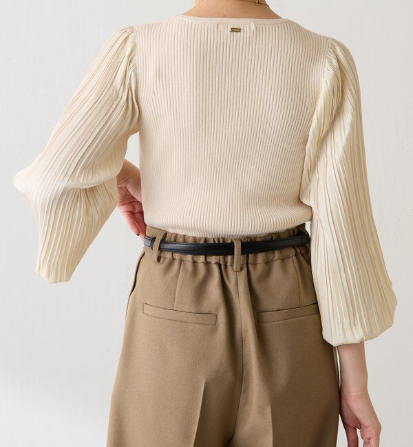  「袖プリーツコンパクトニット」|ニット・セーター|
