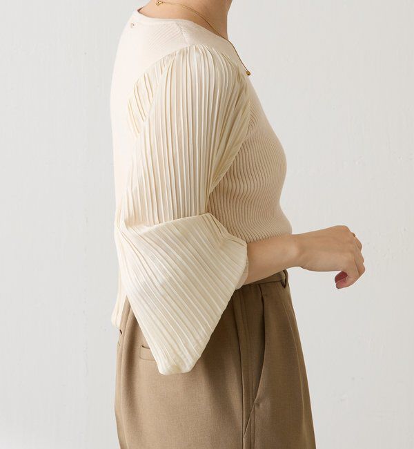  「袖プリーツコンパクトニット」|ニット・セーター|