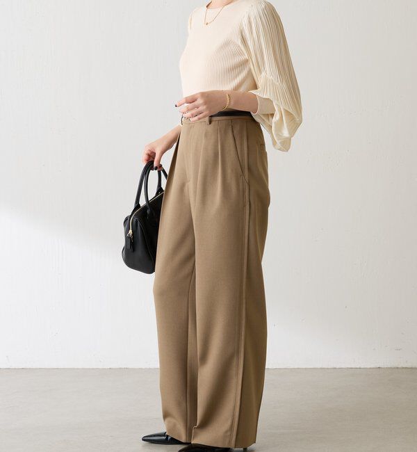  「袖プリーツコンパクトニット」|ニット・セーター|