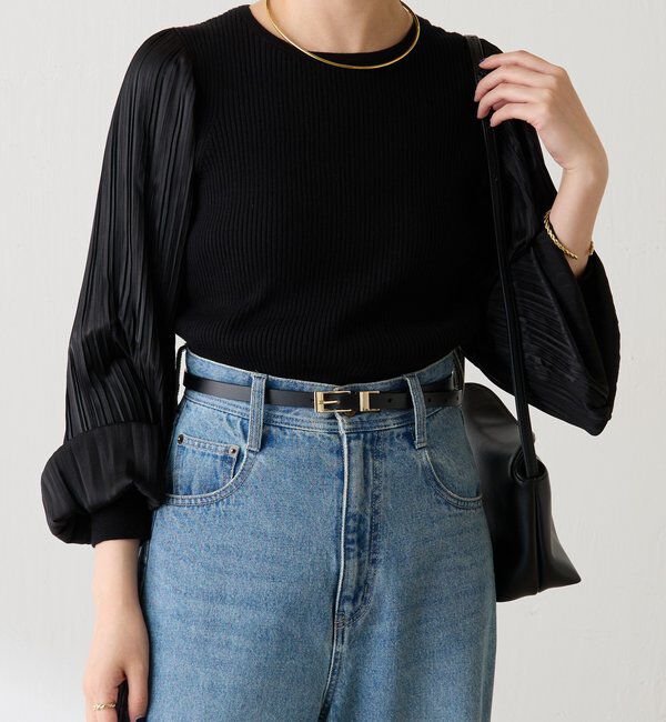  「袖プリーツコンパクトニット」|ニット・セーター|