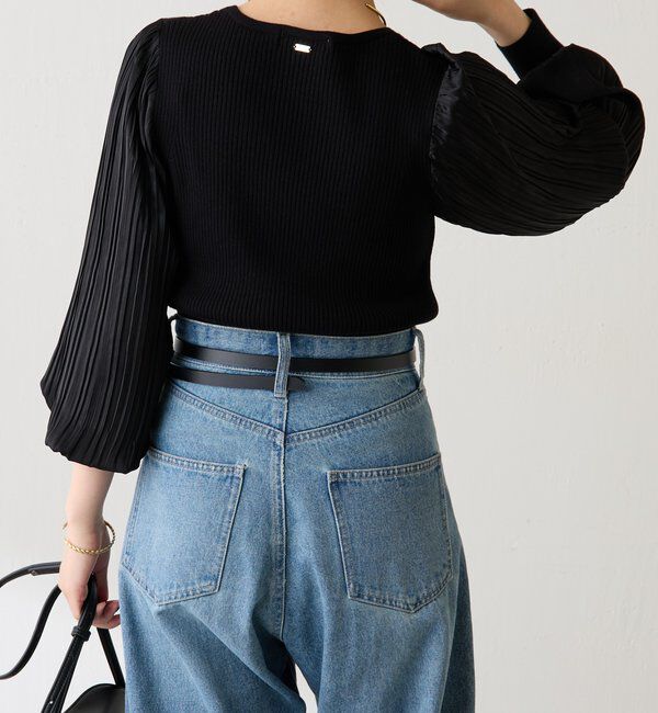  「袖プリーツコンパクトニット」|ニット・セーター|