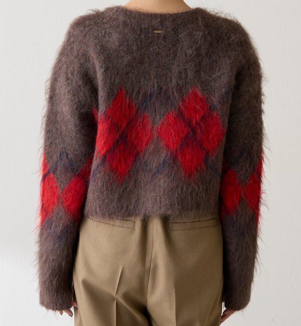  「	アーガイルシャギーカーディガン」|ニット・セーター|