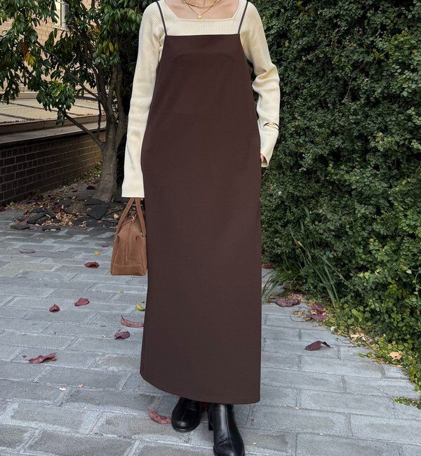  「ジョーゼットキャミワンピース」|ワンピース|ブラウン