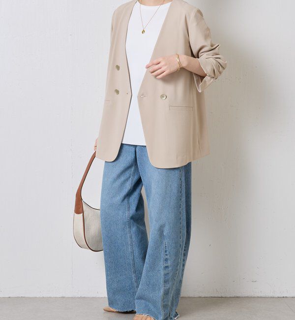  「ジャージノーカラーダブルジャケット/セレモニー」|スーツ|