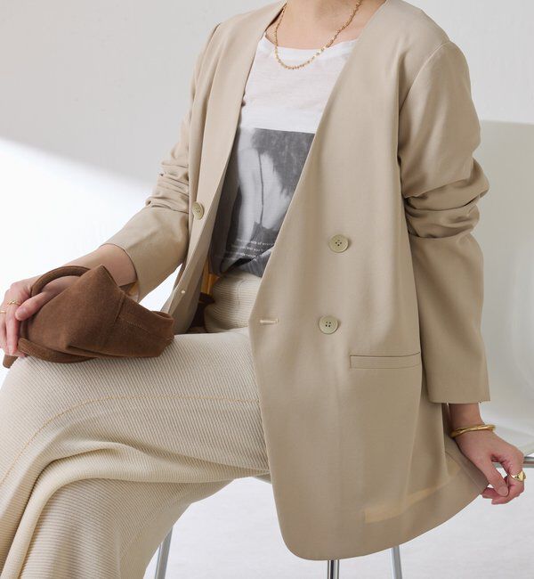  「ジャージノーカラーダブルジャケット/セレモニー」|スーツ|