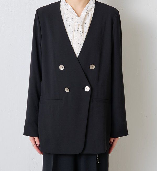  「ジャージノーカラーダブルジャケット/セレモニー」|スーツ|