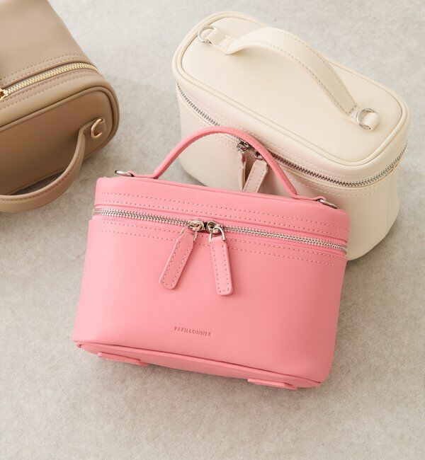  「【PAPILLONNER/パピヨネ】ミラー付きミニバニティーバッグ/セレモニー」|トートバッグ|ピンク