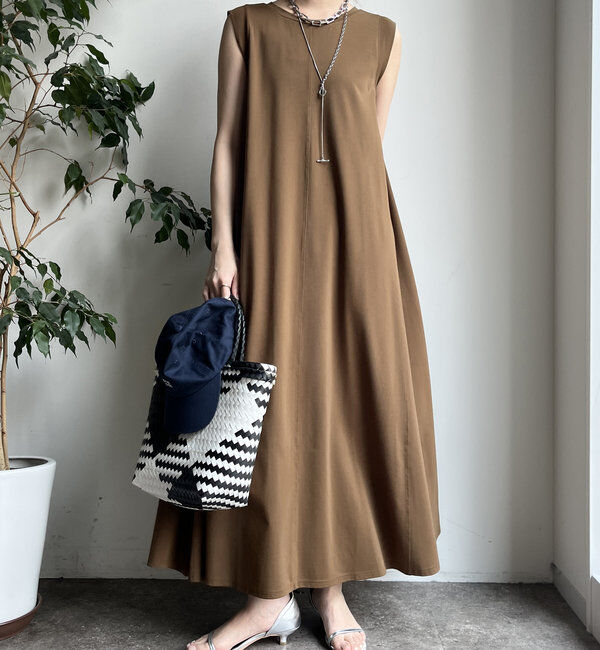  「シルケットスムースフレアカットワンピース」|ワンピース|オリーブ