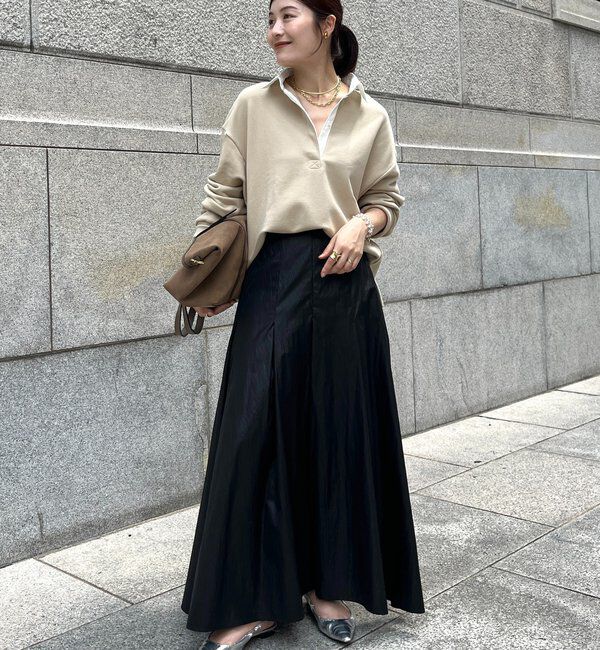  「【インフルエンサー OKOCHI企画】シャツ襟ラガースウェットトップス」|Tシャツ・カットソー|