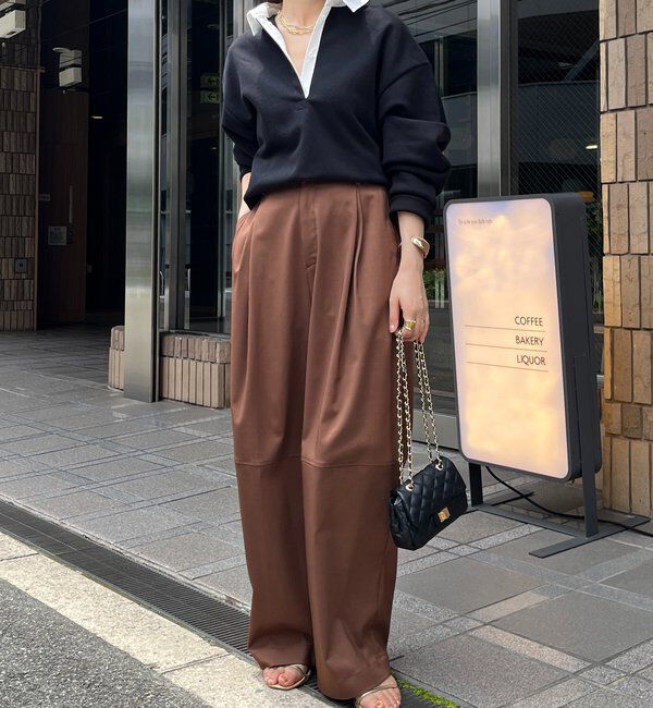  「【インフルエンサー OKOCHI企画】シャツ襟ラガースウェットトップス」|Tシャツ・カットソー|