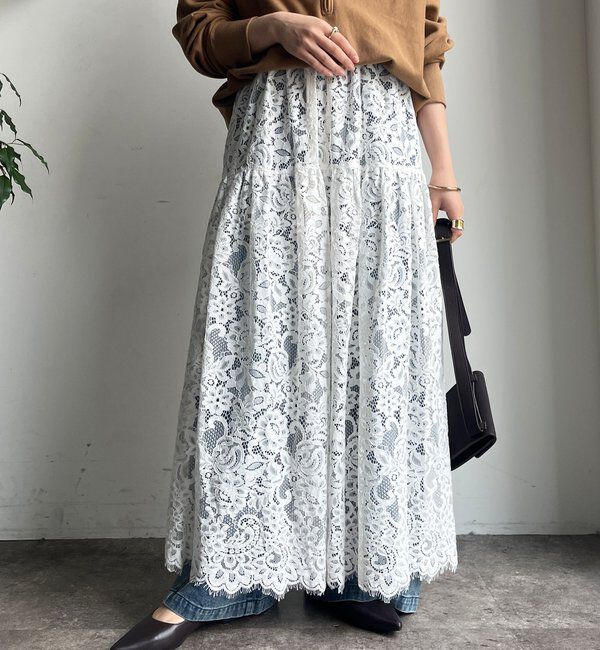  「スカラレースフレアスカート」|スカート|