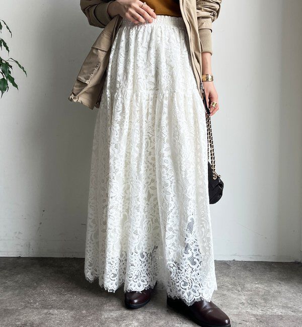  「スカラレースフレアスカート」|スカート|