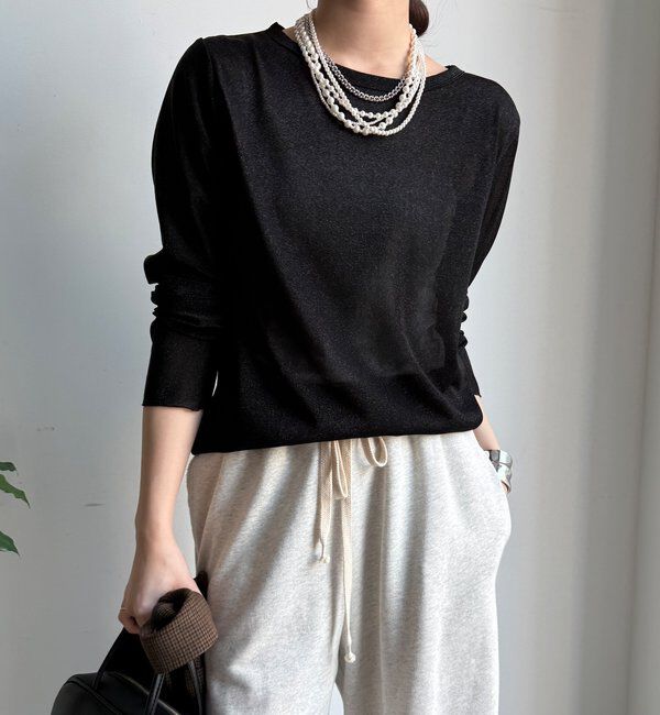  「ラメロンTEE」|Tシャツ・カットソー|ブラック