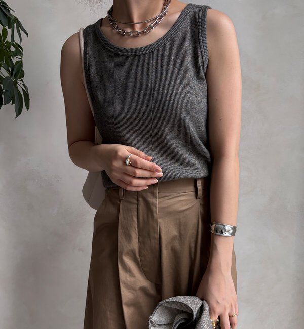  「【新色追加/インフルエンサーSAKURA企画】ラメスウェットタンクセット」|Tシャツ・カットソー|