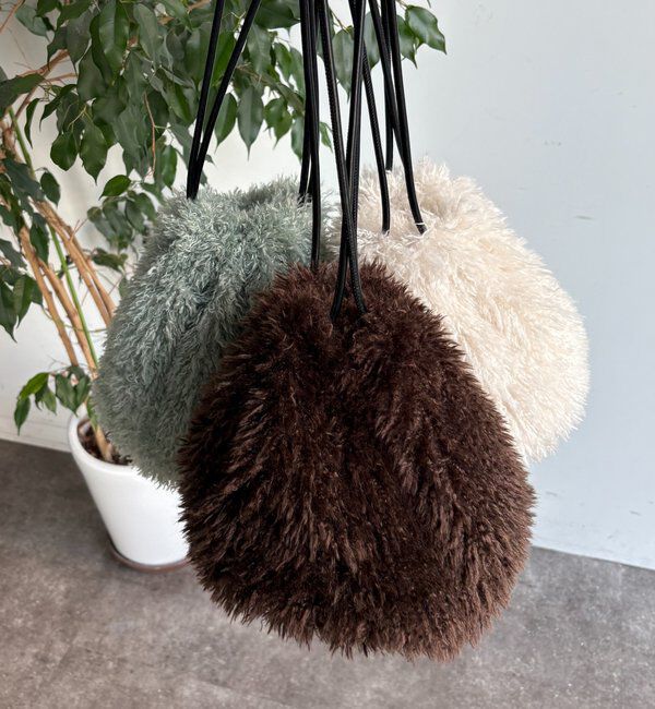  「シャギー巾着バッグ」|トートバッグ|