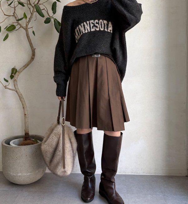  「ミドル丈プリーツスカート」|スカート|