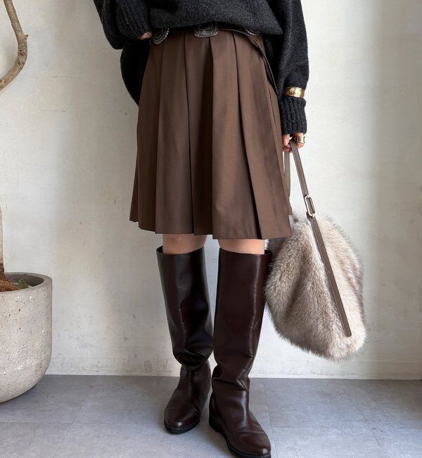  「ミドル丈プリーツスカート」|スカート|