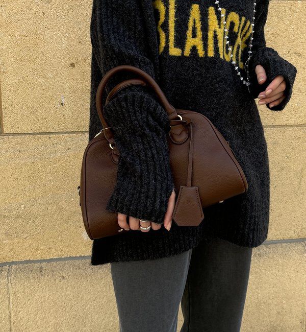  「シボフェイクレザーボストンバッグ」|トートバッグ|