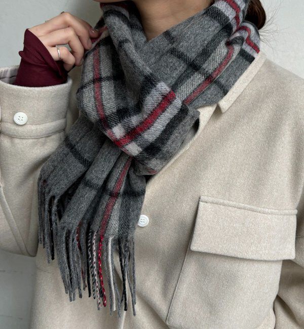  「リサイクルウールチェックマフラー」|マフラー|