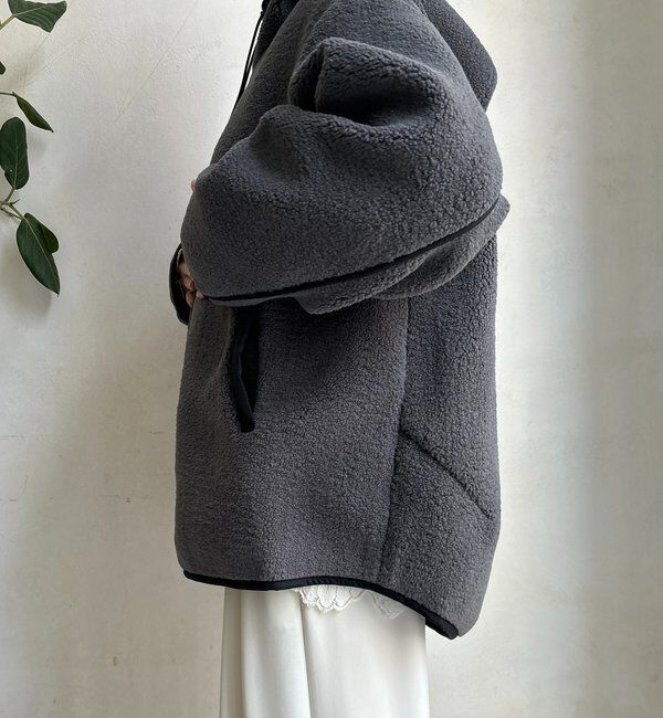  「ボア配色フーディーコート」|その他|