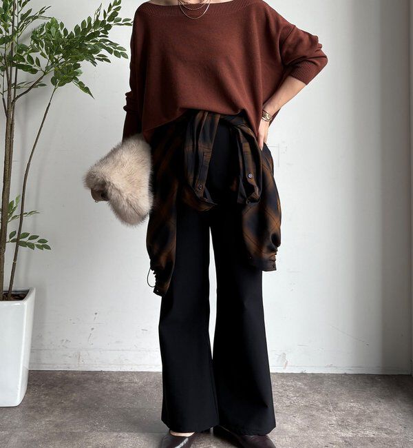  「裏起毛セミフレアイージーパンツ」|チノ|