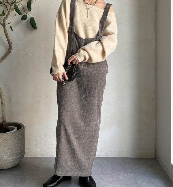  「ベロアジャンスカ」|ワンピース|グレージュ