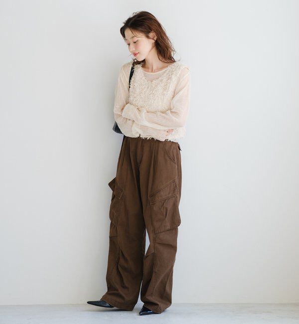  「【新色追加/前後2WAY】ファーショートベスト」|ベスト・ジレ|