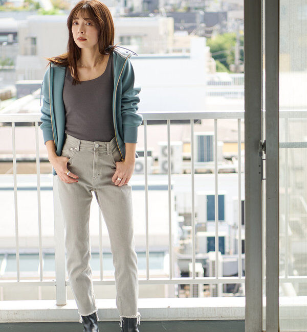  「【WEB限定/キレイめ上品】スポンジダンボールZIPパーカーカットソー」|パーカー|