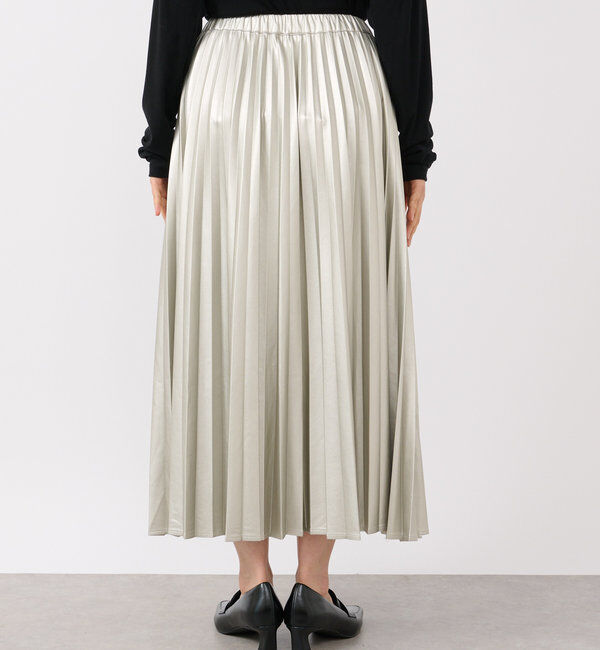  「【リバイバル/ウエストゴムで着やすい】レザーライクプリーツスカート」|スカート|