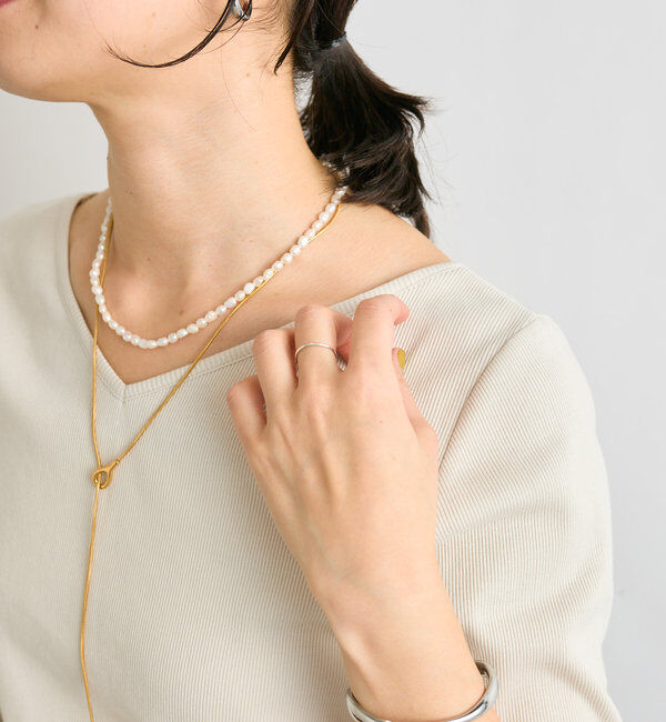  「【R.good(アールドットグッド)】パールショートネックレス」|リング|