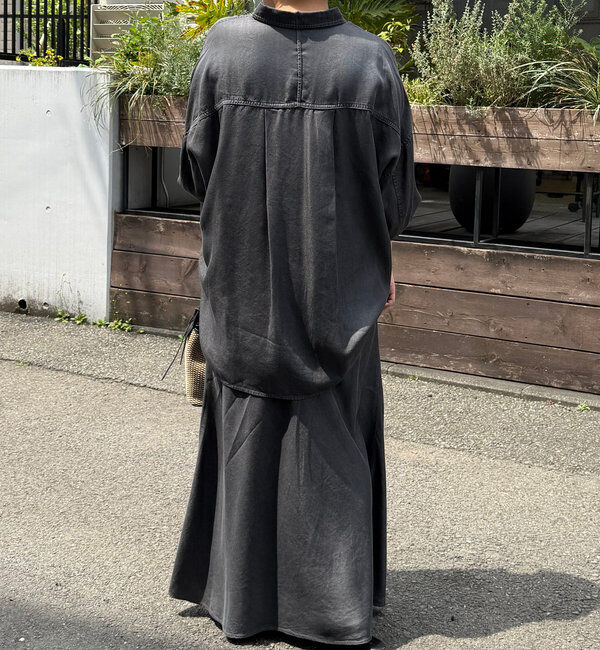  「【セットアップ可】ドレーピーデニムバイアススカート」|スカート|