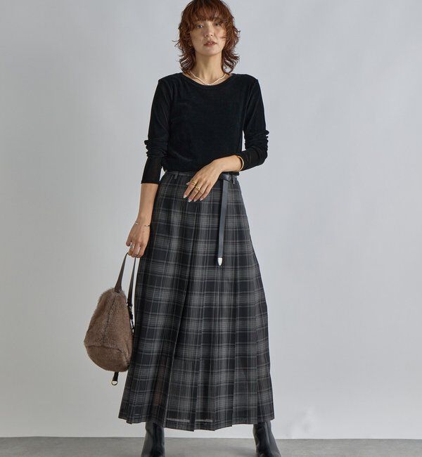  「シアーチェックプリーツスカート」|スカート|