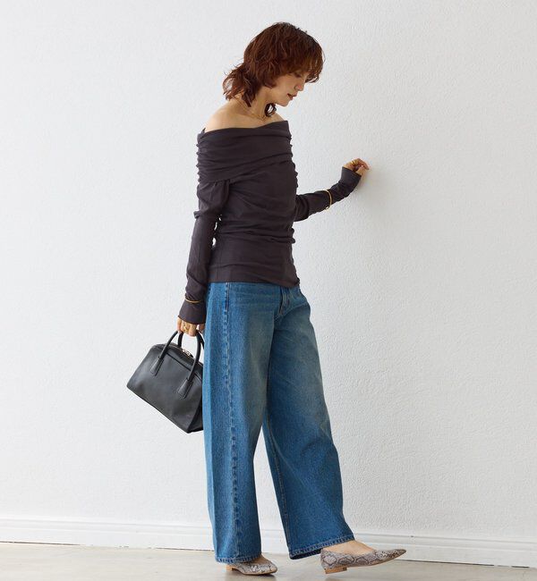  「【女性らしい抜け感】シアーテレコオフショルカットソー」|Tシャツ・カットソー|