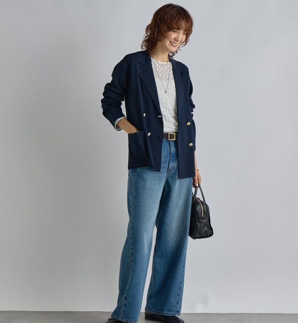  「【季節の変わり目に/接触冷感】ニットジャケット」|テーラードジャケット|