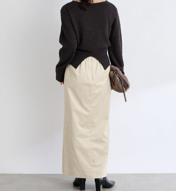 「【すっきり見えが叶う】ブラッシュドクロスIラインスカート」|スカート|