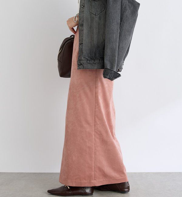  「【すっきり見えが叶う】ブラッシュドクロスIラインスカート」|スカート|