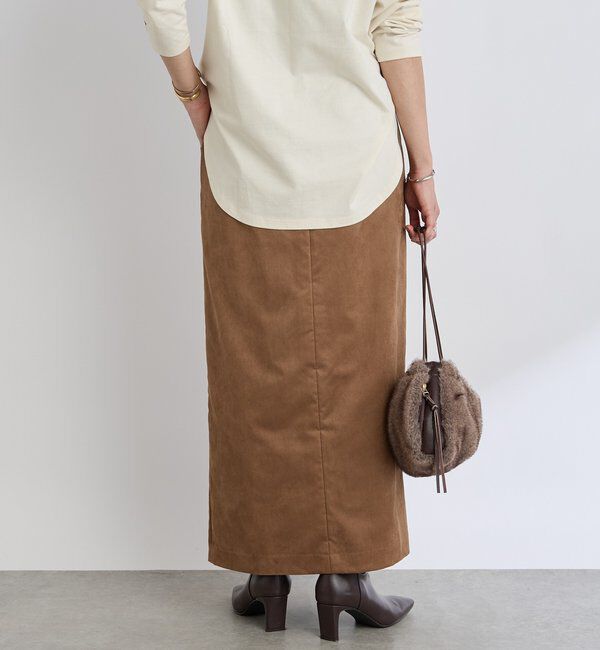  「【すっきり見えが叶う】ブラッシュドクロスIラインスカート」|スカート|