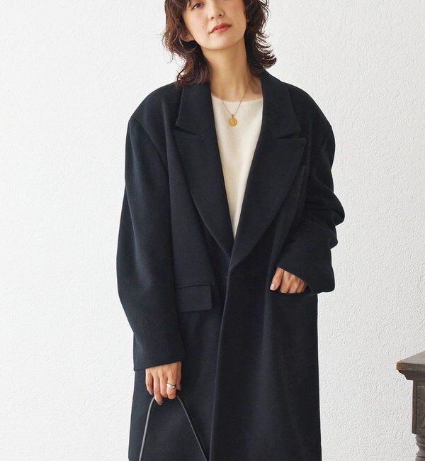  「【大人ハンサム】ウールビーバーテーラードコート」|その他|ブラック