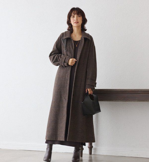  「【インフルエンサーSHIHO企画】チェックステンカラーコート」|その他|