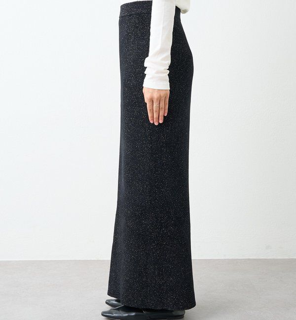  「【セットアップ対象】ラメモールニットタイトスカート」|スカート|