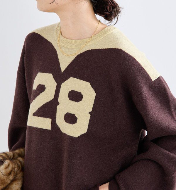  「【a Nice （ア ・ニース）】ナンバリングニット」|ニット・セーター|ブラウン