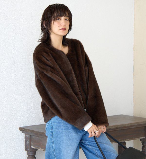  「【シーズンムード高まる】ミンクライクショートコート」|その他|